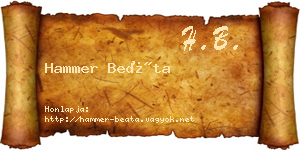Hammer Beáta névjegykártya